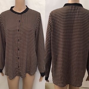 Vintage Olive & Oak Houndstooth button-up size Lrg